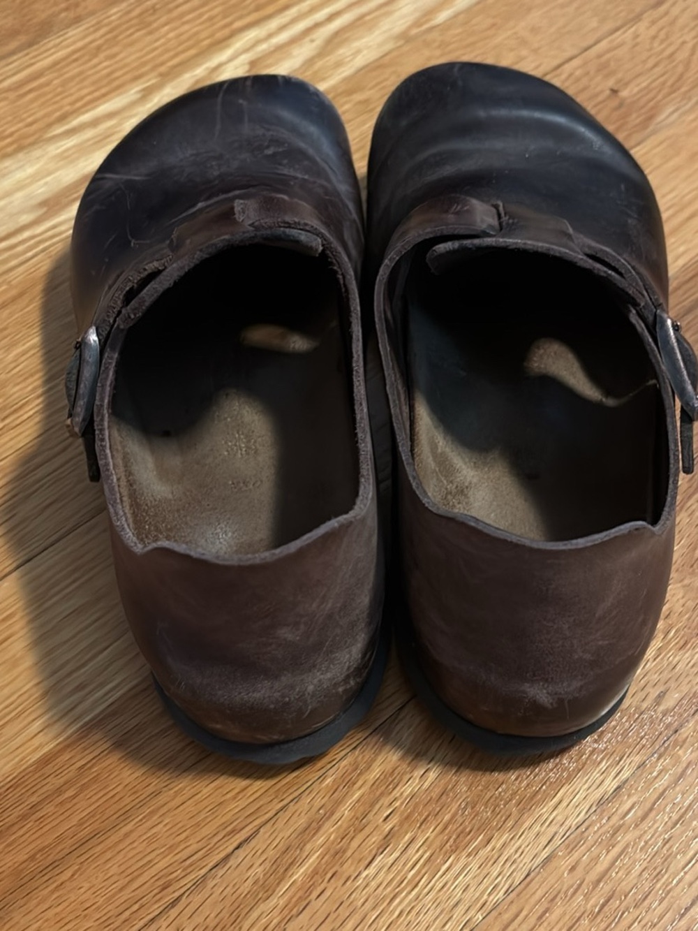 Birkenstock Brown Leather Slip-On Clog with Buckle - Picture 3 of 5